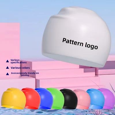 Wholesale Multi Color Silicone Gel Swimming Caps Custom Logo Waterproof Extra-Large Size Swim Cap for Children Adults