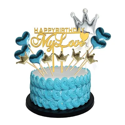 Acrylic Happy Birthday Number Shape Toaster for Cake Decorating and Lover's Celebration Valentine's Day Party Supplies