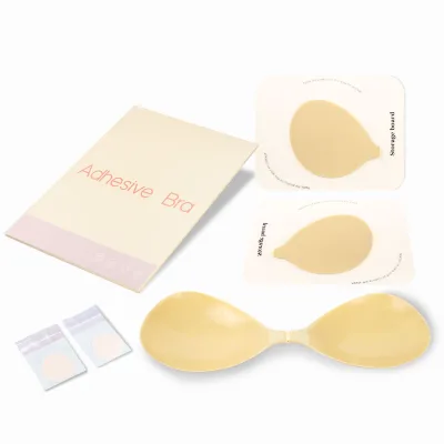 Wholesale Sexy Explosions Breast Petals Solid Color Invisible Traceless Gather Breathable Reusable Silicone Backless Bra Women's
