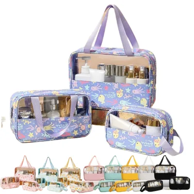 Portable Travel Wash Bag Female Transparent Waterproof Makeup Storage Pouch Large Capacity Cosmetic Organizer Beauty Women Case