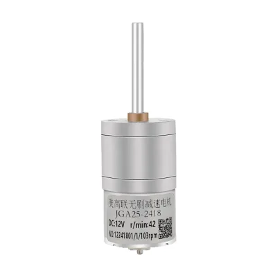 JGA25-2418 Miniature DC Brushless Long Shaft Reduction Motor 12V 24V Positive/Negative Rotation Speed Adjustable Low-Speed 0.5A