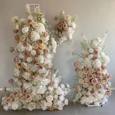 KEWEI-J876 Floral Event Decoration Set Brown Wedding Flowers Arch & Row for Christmas New Year Mother's Day Celebration