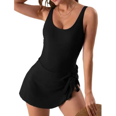 Foreign Trade Hot Selling Bikini 2026 New Cross-border Vacation Suspender One-piece Swimsuit Women's Beach Skirt Swimsuit