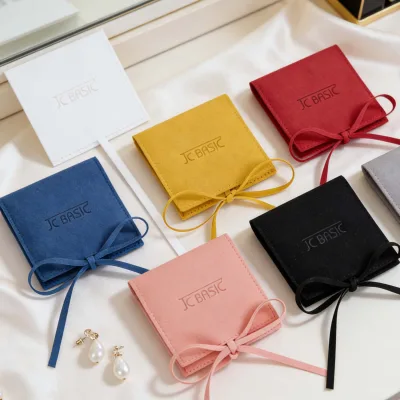 Custom Logo Embossed Luxury Suede Pouch for Jewelry Packaging Eco Friendly Jewelry Bag for Travel Storage Jewelry Pouch
