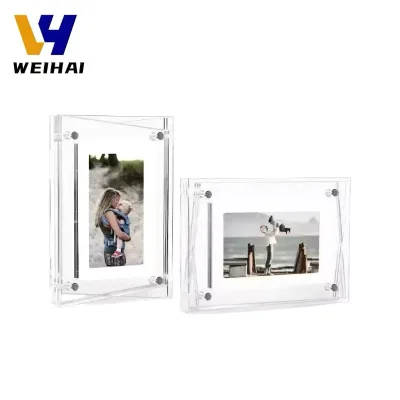 360° Rotating Acrylic Photo Frame - Double Sided Display with Detachable Stand Dual View Display - OEM Custom