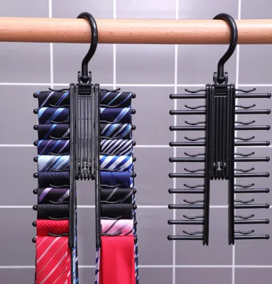 Creative Tie Hanger Belt Hanger 360 Degree Necktie Hanger Storage Rotatable Indoor 20 Rows Home Storage Clothes Rack