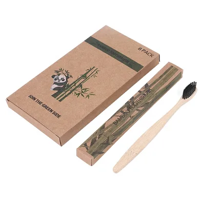 Zhijian Produced Natural Bamboo Carbonizing Dry Enough Bamboo Natural Biodegradable Toothbrushes