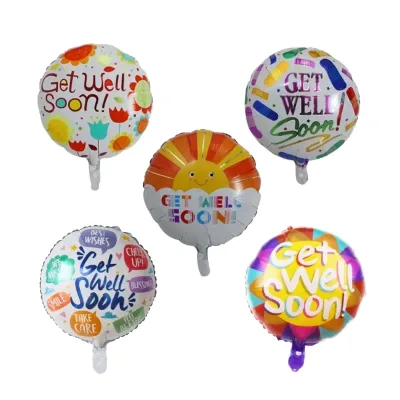 18-Inch Round 'Get Well Soon' Foil Balloon Best Wishes Birthday Theme Party Hospital Decorations Kids Air Globos Toys