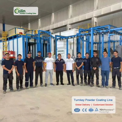 B Custom Full Automatic Powder Coating Production Line Overhead Conveyor Plant for Aluminum Profile Steel Furniture Metal Fence