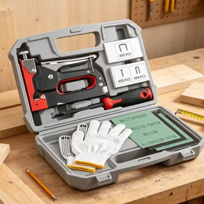 Ultimate Performance Forged 3 in 1 Staple Gun for Heavy Woodwork Repairs Durable Carbon Steel Brad Nailer Case Bag