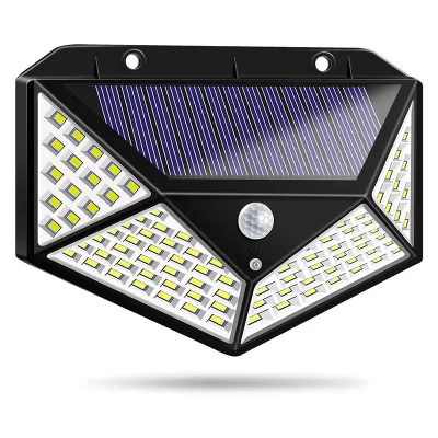IP65 Waterproof 100 Leds Solar Wall Lamp 3 Optional Mode Wireless Motion Sensor Security Lights Plastic Garden 80 Solar Devices