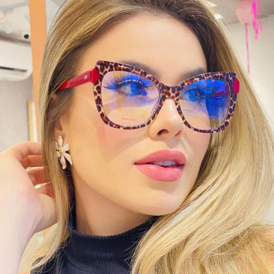 Color Blocked Cat Eye Style Anti Blue Light Eyewear Beautifully Designed Glasses