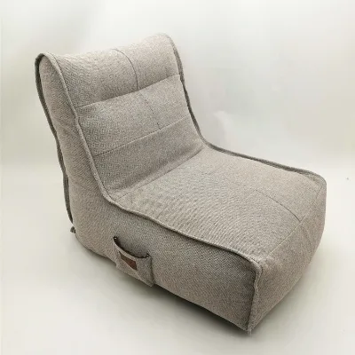 Shredded Foam Bean Bag Chair Linen Block Bean Bag Sofa
