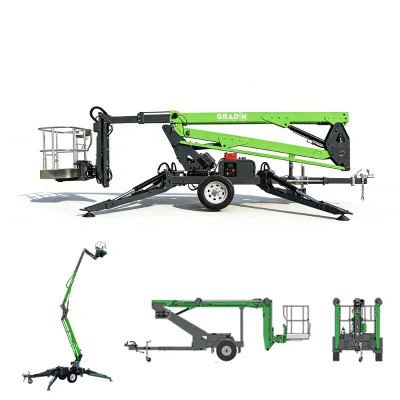 Ce Iso 9001 Trailer Boom Lift Towable Lift Platform with DC or diesel