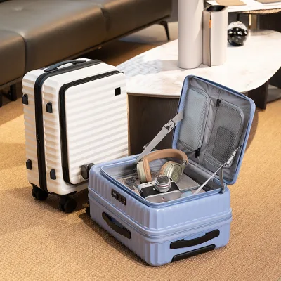 Luxury 20/24/28 Inch 3-Piece Front Opening Spinner Lightweight Portable Expandable TSA Lock Large Capacity Suitcase