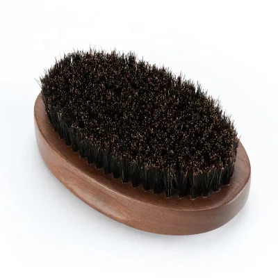 Barber Shop Walnut Wood Beard Brush and Comb Soft Boar Bristle Beard Brush Custom LOGO-for Mustache Combs