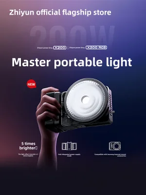 Zhiyun X200/X200 RGB 200W Bi-color/RGB Live Streaming Fill Light for Camera & Photography Portable Outdoor/Indoor Use