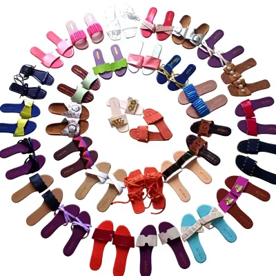 African-style Women's Summer Outdoor Slip-On Sandals Breathable Lightweight PVC Upper Flat Soles