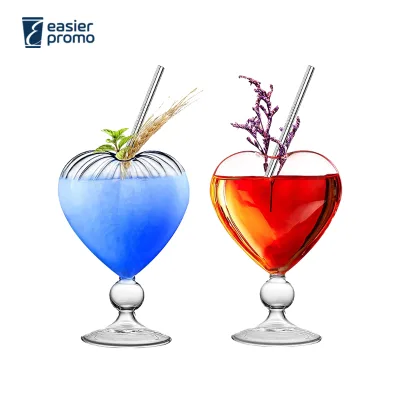 Heart Shape Cocktail Glass for Romantic Drinks, Weddings and Parties