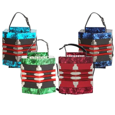 Personalize Special Shape Hexagon Red Blue Green Accordion Professional Examination Playing Level 20-keys Accordion
