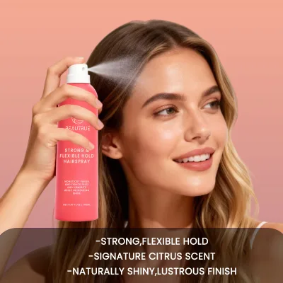 Factory Wholesale Medium Hold Flexible Hairspray Citrus Scent Professional Styling Mist Long Lasting Volume Shine Salon Hair