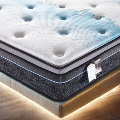 Hypoallergenic Cool Plush Hybrid Mattress Queen Size with Reinforced Edge Support
