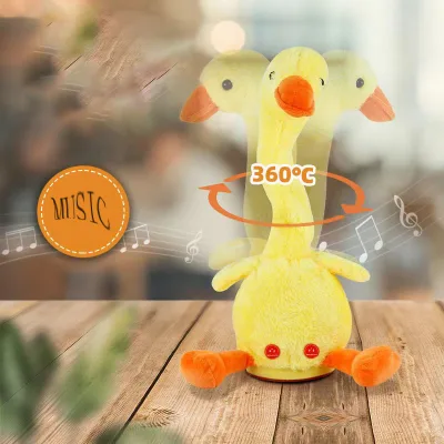 New Creative Cute Duck Electric Toy Exquisite Plush Creative Head Shaking Duck Music Playing Recording Duck