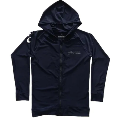 Customized Small Minimum High Quality Nylon and Spandex with Hood and Front Zipper Hoodie Rash Guards