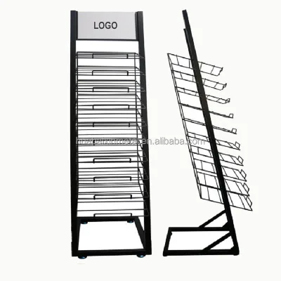 Multi-Functional Metal Shelves Carpet Display Rack With Book Storage Decorative Placemats Tiles Warehousing Supermarket Supplies