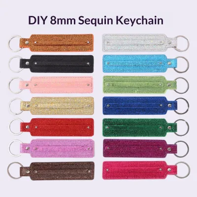 DIY Chinese Style Artificial Glitter Leather Alloy Keychain Colorful Couple Mobile Phone Pendant Personalized Cheer Creative