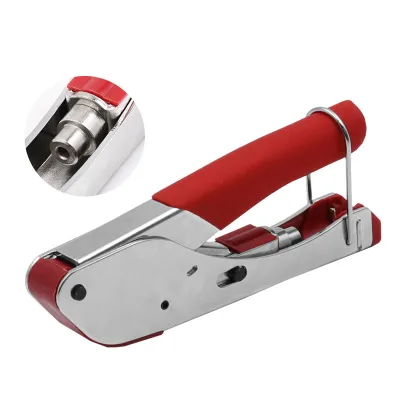 New F Head Crimping Pliers Wire Stripping Squeezing Pliers Coaxial Cable Cold Press Clamp RG59 RG6 Cable TV Crimping Tool Set