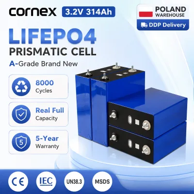 Poland Stock DDP A-Grade Full Capacity Cornex 3.2V 314Ah 320Ah 330Ah Lithium Battery Cell 8000 Cycles for Assemble Battery Pack