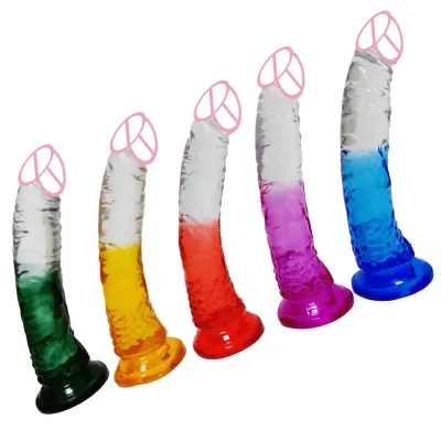 Hot Selling TPE Giant Realistic Dildo Strong Suction Cup Large Crystal Design Eco-Friendly Waterproof Real Touch Feeling for