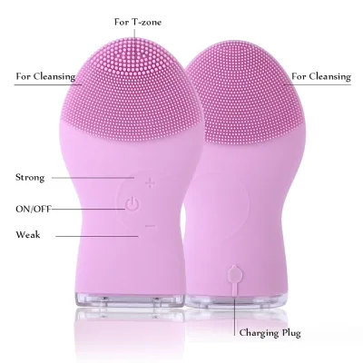Portable Wireless Waterproof Sonic Face Massage Brush Electric Blackhead Removing Silicone Facial Cleansing Brush