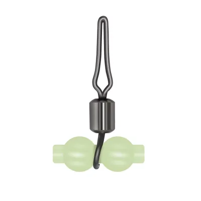 Fishing Triple Rolling Swivels 3 Way Cross Line Connectors Rolling Swivel With Side Line Clip Luminous Pearl Beads