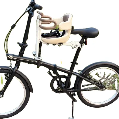 Bicycle Child Safety Seat Front-Mounted Folding Mountain Bike Curved Frame Quick-Release No Fork Suspension