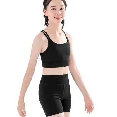 2025 Custom Logo Small MOQ 5 Colors Yoga Dance Latin Jazz Gym Workout Ballet Uniform Bra and Shorts For sale