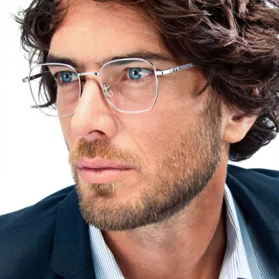 Women's Polygon Frame Face-Shaping Non-Prescription Full-Rim Glasses with Metallic Punk Design Anti-Blue-Light PC Lenses-WM69089