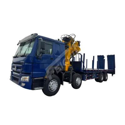 Folding Boom Crane Flatbed Truck with Columns - High Capacity, Factory Direct, 6-Year Warranty