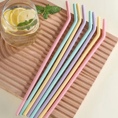 Wholesale Foldable Reusable Silicone Drinking Straws Bpa Free Food Grade For Water Juice Drinks