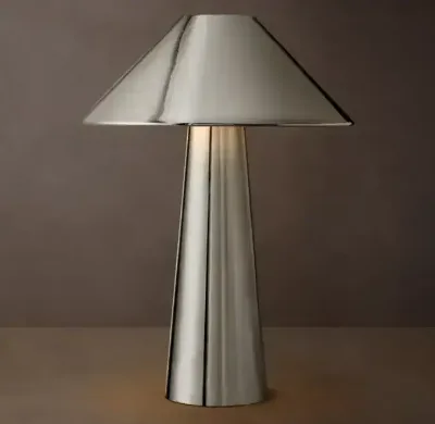 Modern Stainless Steel Cone-shaped Table Lamp E26 Bedside Lamp Luxury Bedroom/villa Home Decor