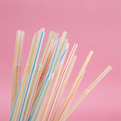 Customized Curved and Flexible Disposable Plastic Straws for Family Party Drinks