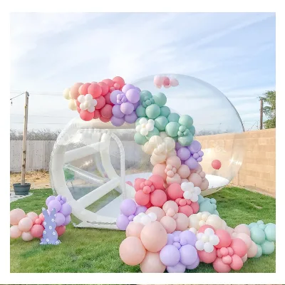 Kids Outdoor Playground Equipment Party Rental Equipment Kids Bounce House Inflatable Bubble House Tent with Balloon