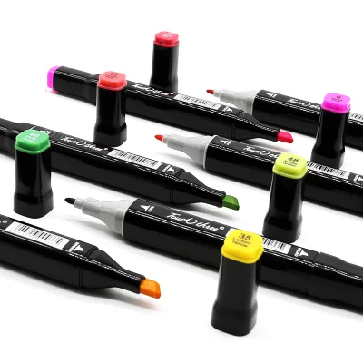 Professional Double-Headed Marker Set Children Paintbrush Student Color Pen Non-Alcohol Oil Watercolor Acrylic Wholesale