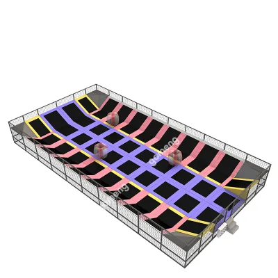New Design Huajin Metal Playground Jumbo Large High Quality Indoor Trampoline Park Equipment >500kg Capacity for Kids Adults