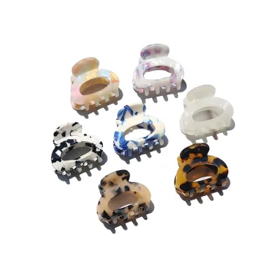 Customized 4.5 CM Small Acetate Hair Claw Tortoise Marble Cracked Shell Acetic Acid Hair Clips Cute Hair Grips for Girls