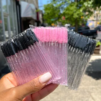 Purple Disposable Lash Spoolie Black Pink Yellow White Orange Eyelash Brushes for Cleaning