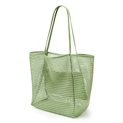 Wholesale Large Capacity Breathable Outdoor Nylon Mesh Beach Straw Tote Bag Personalized