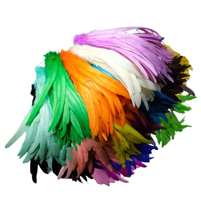 Dyed Rooster Tail Feather Long Feathers 40-45 cm on Sale for Carnival & Decorations for Clothing Accessories