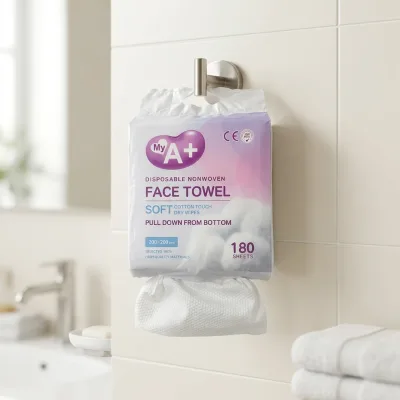 A+ Brand Super Soft Eco-friendly Cotton Disposable Convenient Cleaning Personal Care Household Face Towel Pull Down